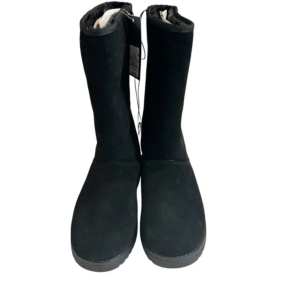 UNIVERSAL THREAD Sarah‎ Suede Shearling Winter Boots Black 7